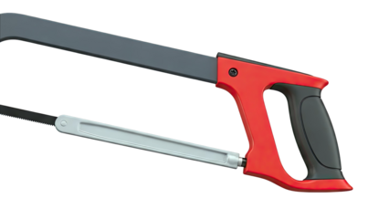 Red and Black Hacksaw Blade with Metal Frame