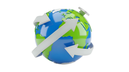 Globe with Arrows Indicating Global Movement.