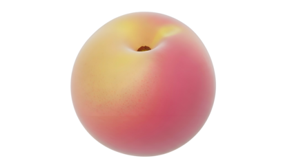 Ripe Peach Fruit with Stem.