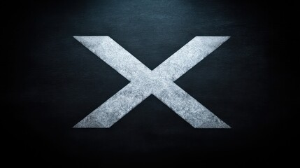 Obraz premium Abstract grunge background featuring a large metallic letter X with a dark texture that conveys a modern and industrial aesthetic for design projects