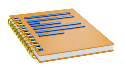Notebook with Bar Chart Design