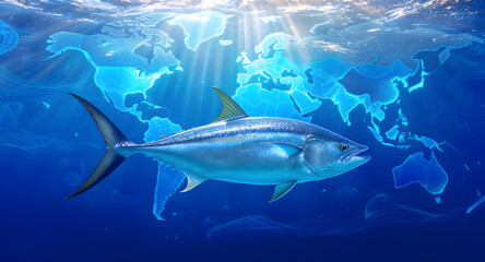 Obraz premium World Tuna Day Celebration with Sustainable Ocean Life Artwork