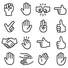 Fototapeta premium Gestures and Symbols: A collection of various hand gestures, each meticulously drawn, representing a diverse array of communications and expressions.