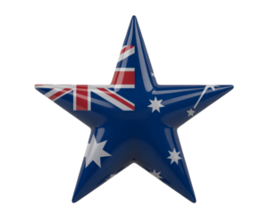 Celebrate Australia with a bold star featuring the iconic flag for national pride and patriotic designs, perfect for events