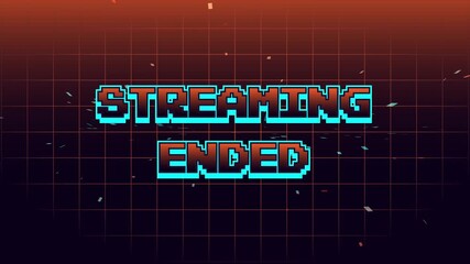 Retro Arcade Streaming Ended Text Screen Pixel 