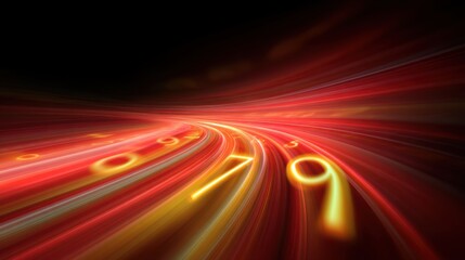 Abstract digital background with bright glowing numbers in motion, creating a vibrant and energetic atmosphere for technology and innovation themes