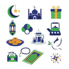 Naklejka premium Islamic Symbols and Icons Set Collection 4.