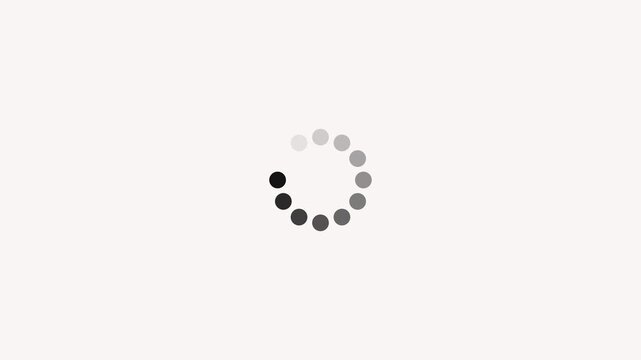 Circular loading indicator with fading dots on a light pink background progress circle
