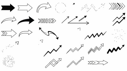 Obraz premium A collection of black and white arrows on a white background