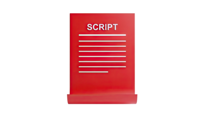 Red Script Document with Lines