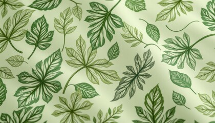 Lush Green Leaf Botanical Pattern