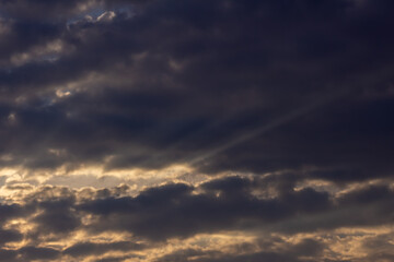 Obraz premium Cloudscape, Colored Clouds at Sunset