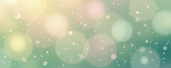 Pastel Winter Wonderland with Bokeh and Snowflakes