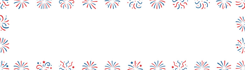 Obraz premium Fireworks pattern frame border on a clean isolated white background