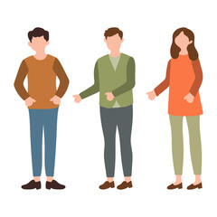 Three Standing People Having Discussion Illustration