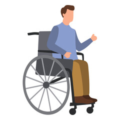 Man Sitting in Wheelchair Illustration