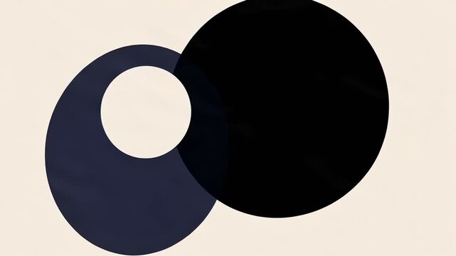 Starting motion abstract shapes in calm neutral backdrop