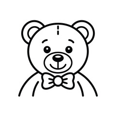 Fototapeta premium Teddy Bear Line Art: A charming line drawing of a teddy bear, exuding a sense of simple joy and nostalgia. Ideal for designs where minimalistic aesthetics are key.