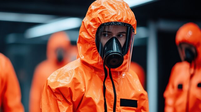 Emergency response training urban environment action scene hazardous situations safety gear close-up viewpoint