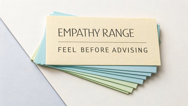 Empathy Range Cards with Feel Before Advising Message on Light Colored Background for Counseling and Coaching Visuals - Powered by Adobe