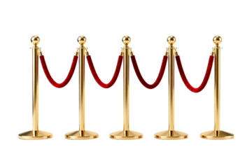 Golden Stanchions with Red Velvet Ropes