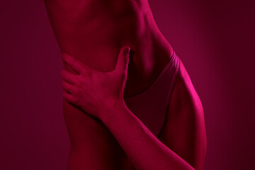 Obraz premium Couple body. Couple sensual love. Romance lovers. Romantic. Photo. Shadow