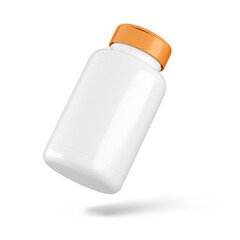 Pill bottle mockup_3d rendering on transparent background