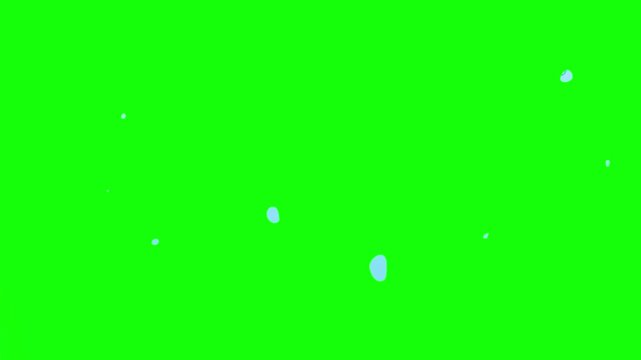 Flowing water splash reveal transition on green screen background