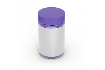Pill Jar bottle mockup 3d rendering on transparent background