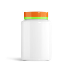 pill bottle  white mockup_3d rendering on transparent background