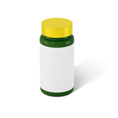 pill bottle  white mockup_3d rendering on transparent background