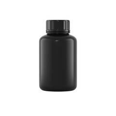 pill bottle black and white mockup_3d rendering on transparent background