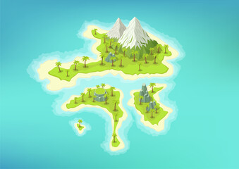 Isometric tropical island group