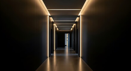 corridor in the dark room