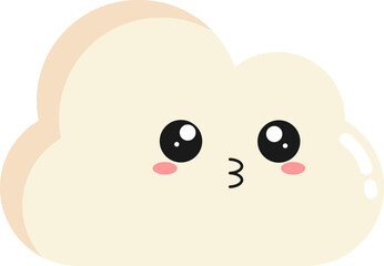 Adorable Cloud: A charming cartoon cloud with a sweet face, expressing affection through its delicate features and gentle expression.