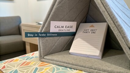 Cozy Indoor Space Featuring Relaxation Station with Calm Ease and Soft Drift Thirty One on Tidy Tabletop Setting