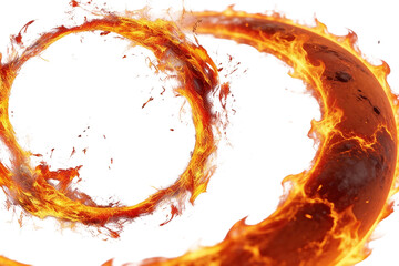 Abstract fiery ring illustration with flames, heat, and dynamic energy. Visual effect of burning motion, glowing embers, and vibrant colors. Represents power, destruction, or elemental force.