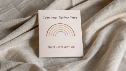 Calm Inner Tierflow Three With Rainbow Design on Soft Neutral Fabric Background for Relaxation and Aesthetic Arts