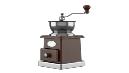 Antique Manual Coffee Grinder with Drawer