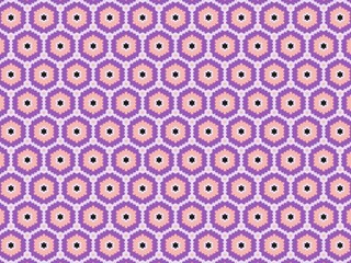 Fototapeta premium A decorative purple background featuring repeating floral geometric patterns in a mosaic style