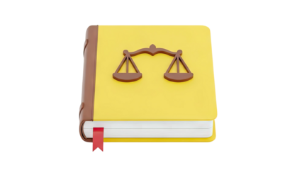 Law Book with Scales of Justice Symbol