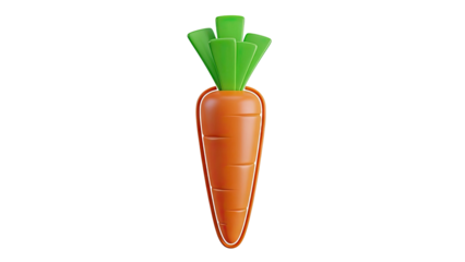 3D Rendered Carrot with Green Tops