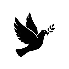 Obraz premium Dove with olive branch, a symbol of peace and hope.
