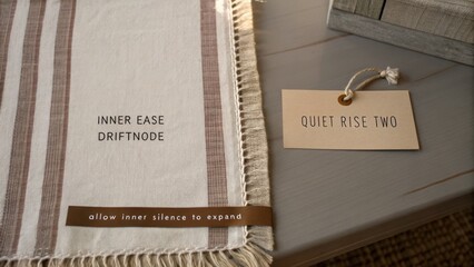 Cozy Minimalist Table Setting with Natural Textiles and Peaceful Ambiance for Relaxation and Mindfulness Practices