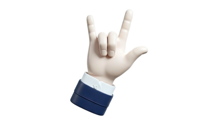 Hand making rock on gesture