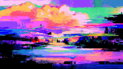 abstract digital glitch art background