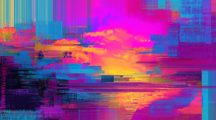 abstract digital glitch art background