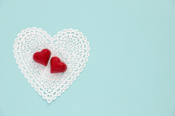 バレンタインデー　赤いハートのチョコレート