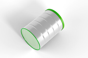 Food & Milk Powder Tin Can Mockup black and white 3d rendering on transparent background