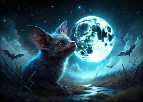 The Common Noctules Moonlit Hunt